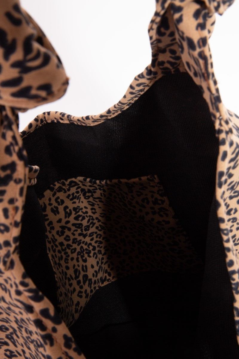 Fame Leopard Knotted Strap Shoulder Bag