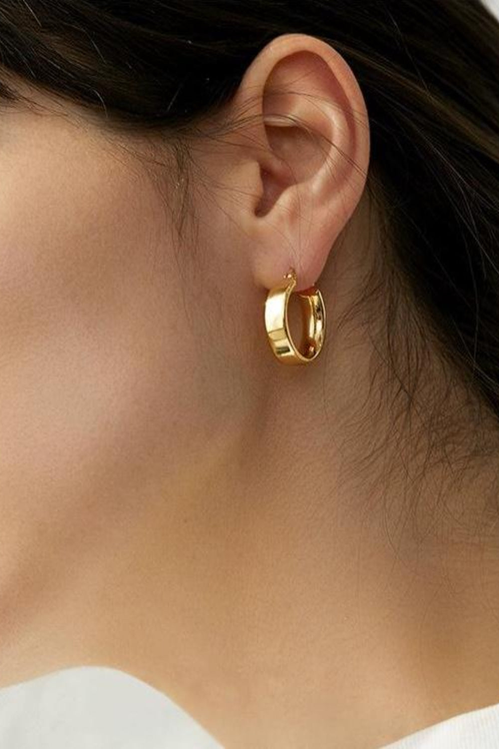 Gold-Plated Brass Huggie Earrings