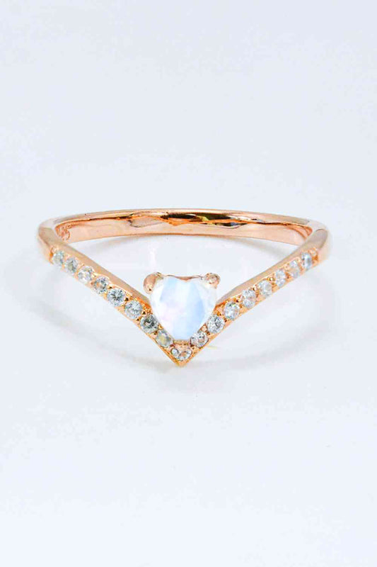 Moonstone Heart-Shaped Ring