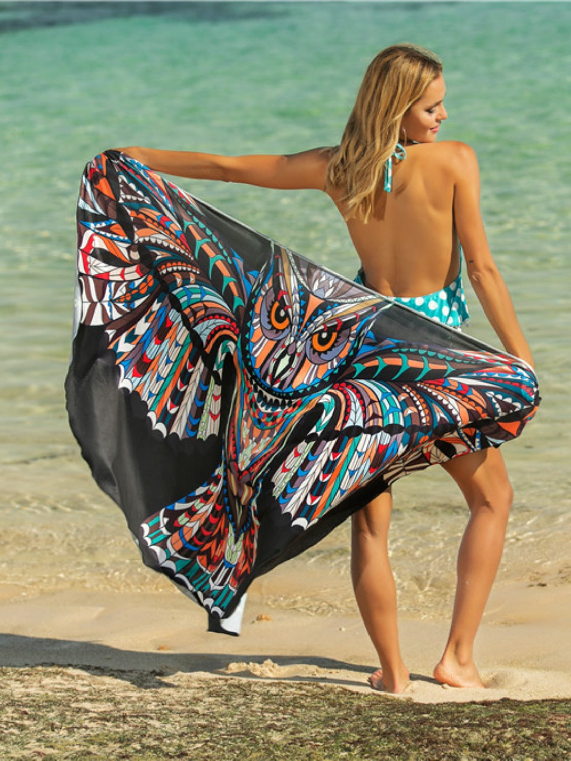 Printed Spaghetti Strap Cover Up