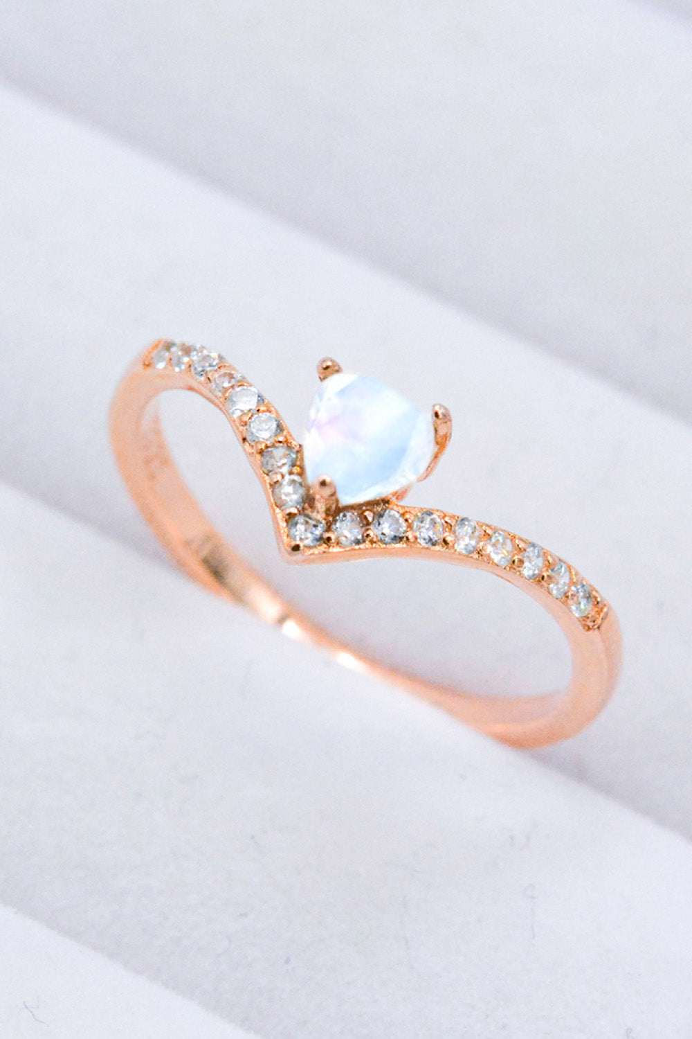 Moonstone Heart-Shaped Ring