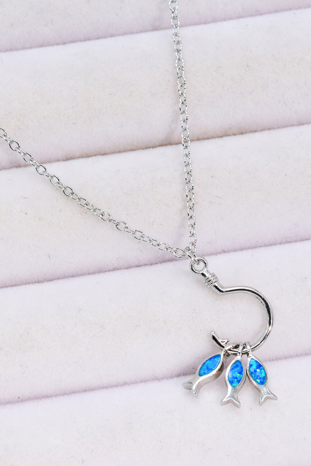 Opal Fish 925 Sterling Silver Necklace