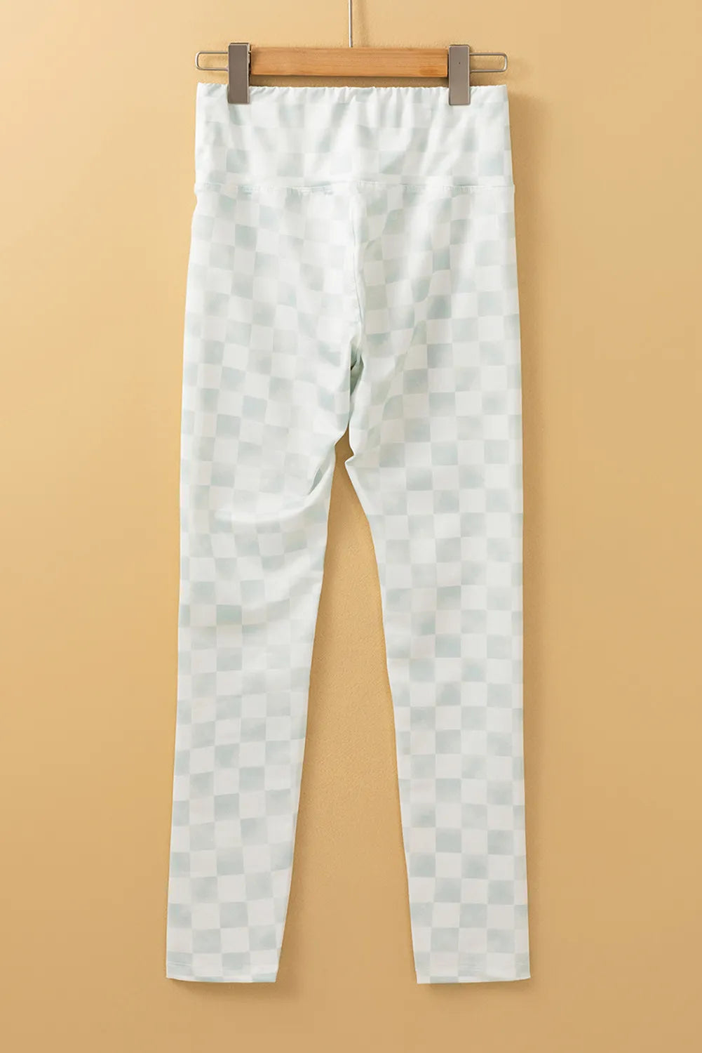 Checkered Elastic Waist Leggings