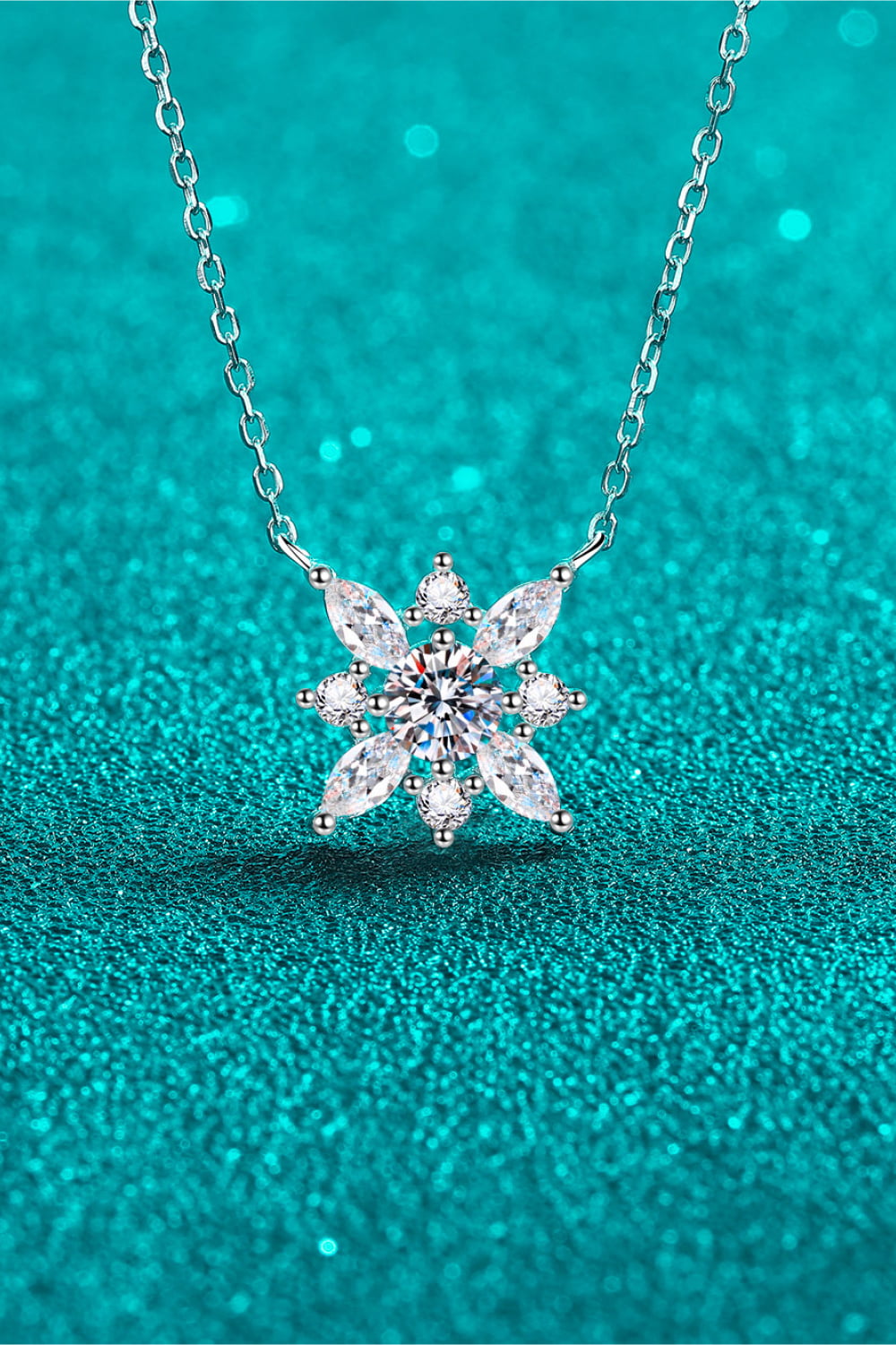 Moissanite Rhodium-Plated Necklace