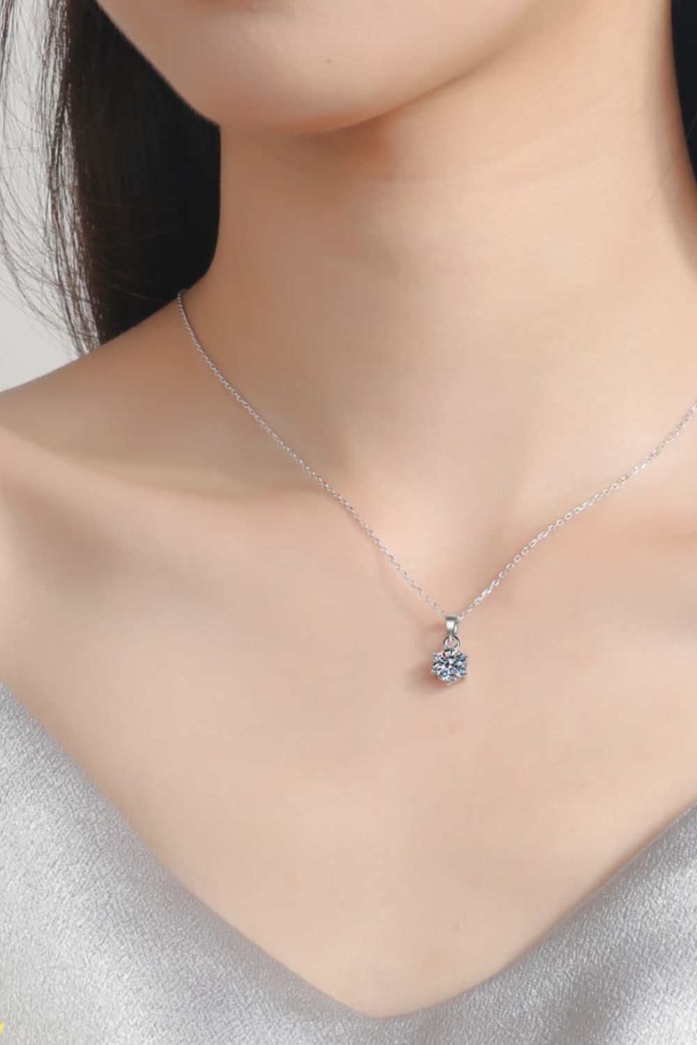 1 Carat Moissanite 925 Sterling Silver Necklace