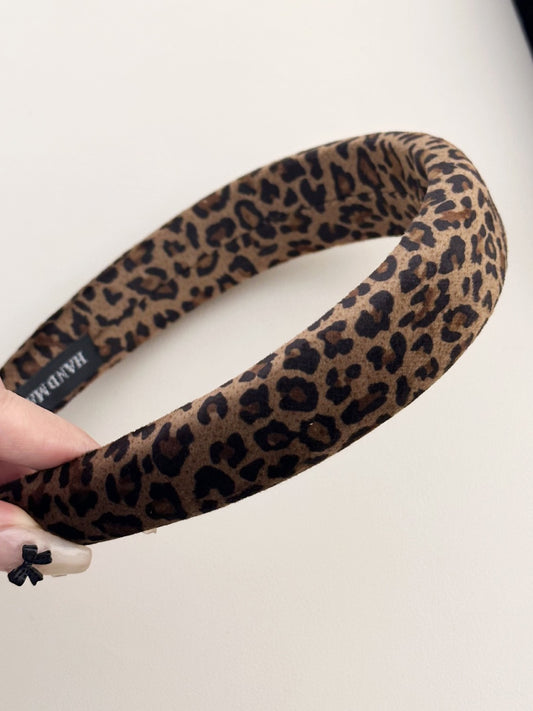 Leopard Polyester Wide Headband