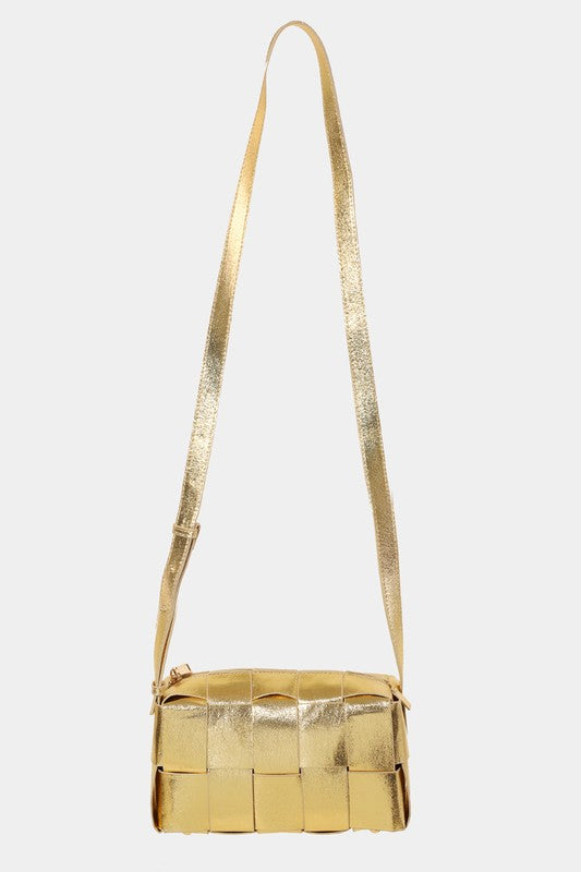 Fame Woven Crossbody Bag with Adjustable Strap